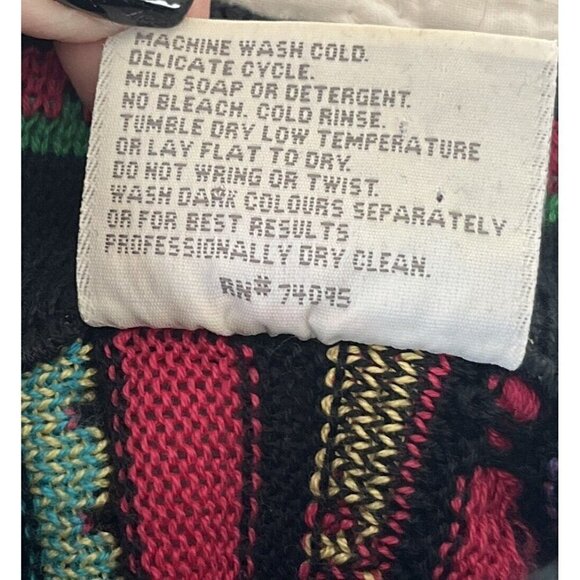 Vintage 90s Coogi Australia Multicolor Knitted Sweater Men's Sz L Biggie Cosby - Picture 5 of 8